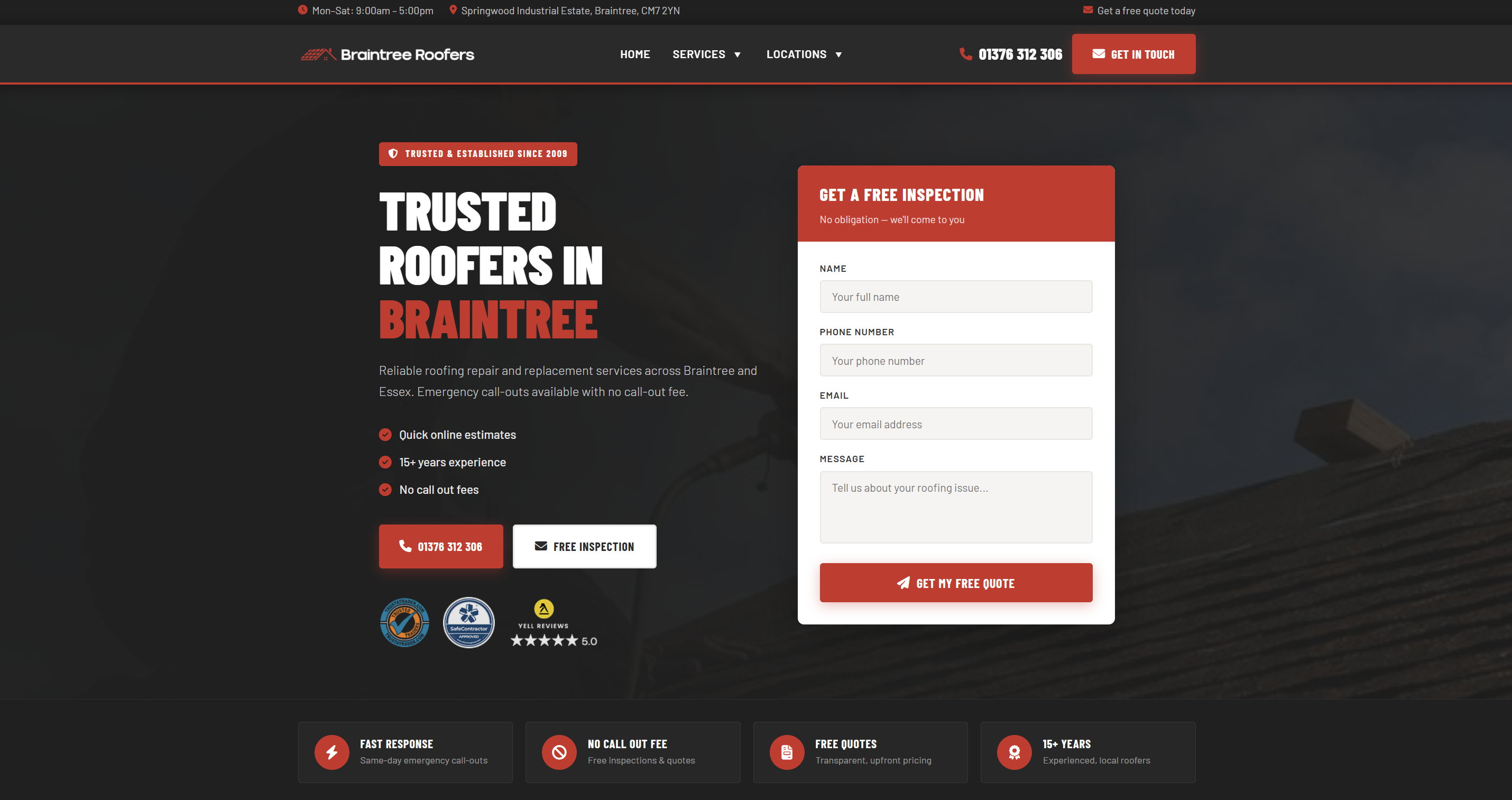 Braintree Roofers website case study