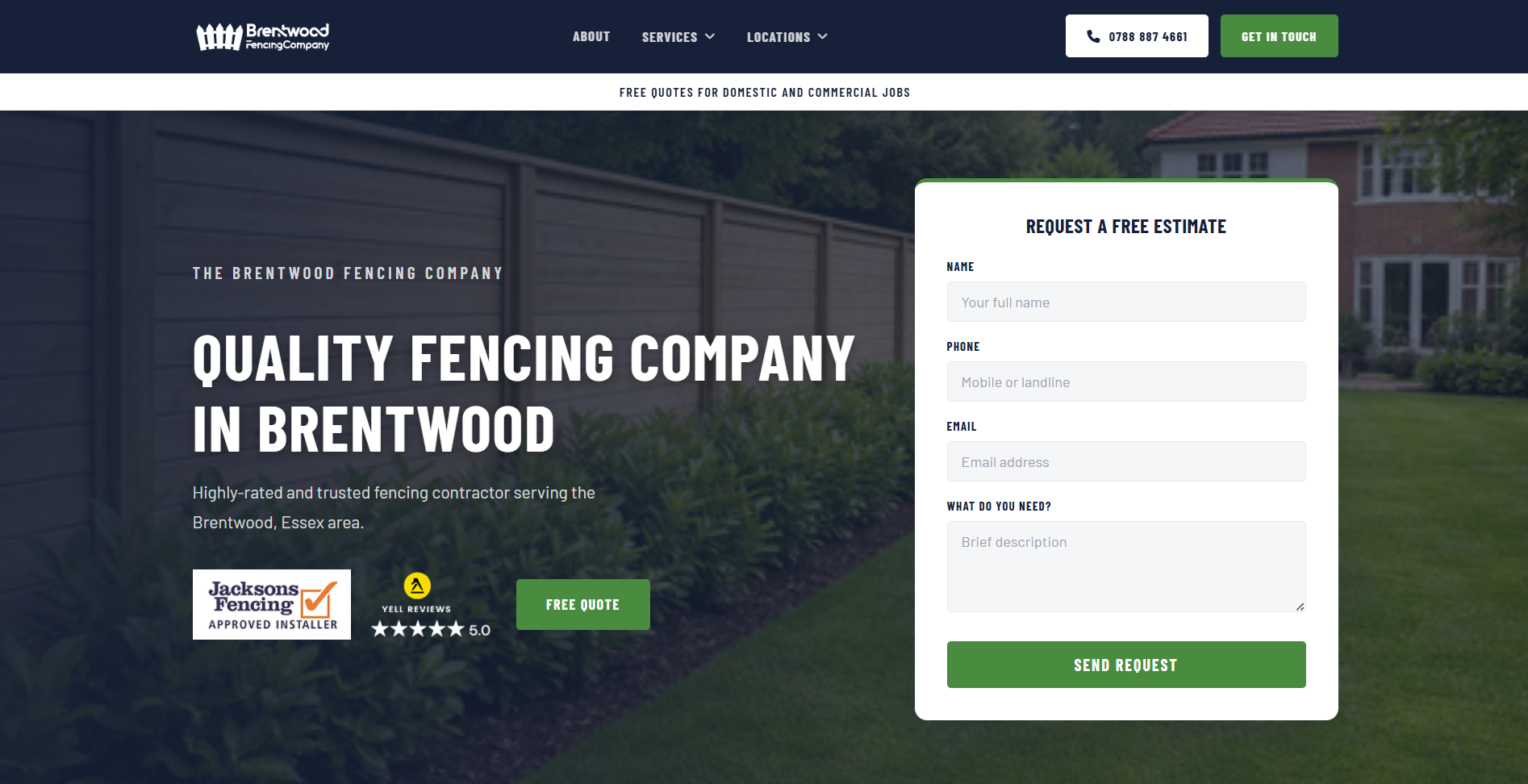 Brentwood Fencing Company website case study